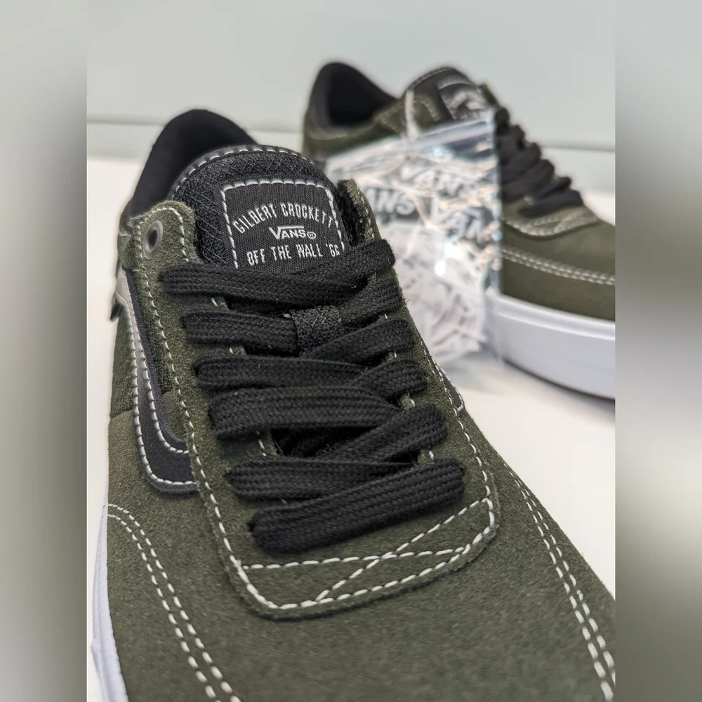 Vans Gilbert Crockett Black Forest Night Green Suede Skateboard shoes sz Men's 8